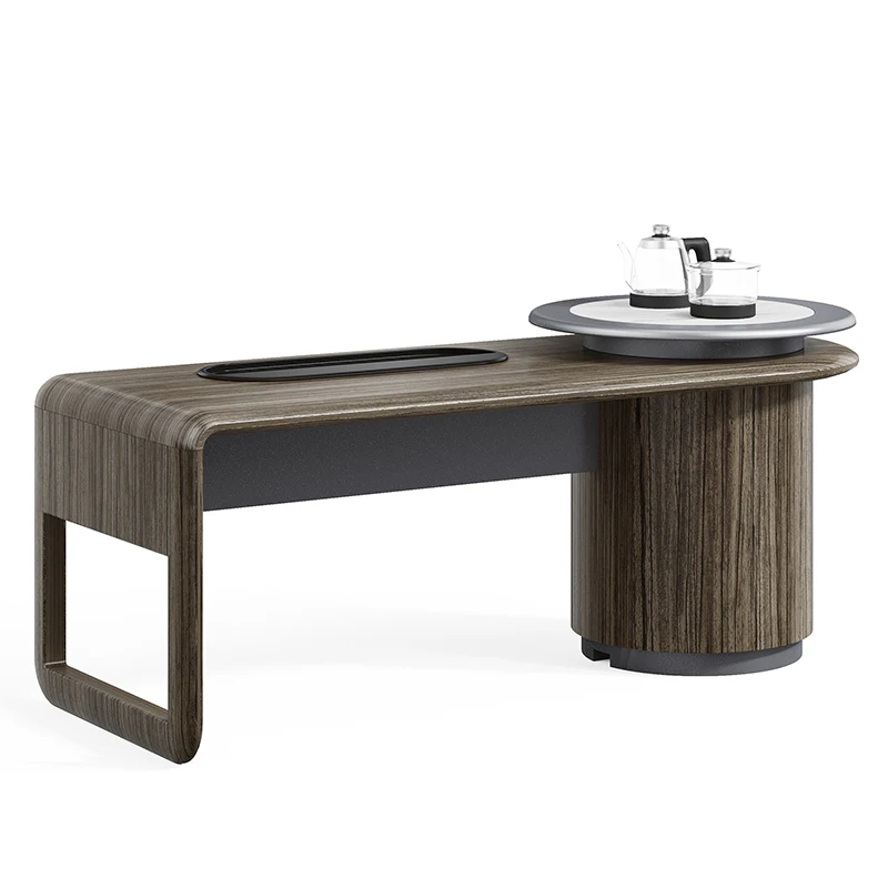 Contemporary Office Furniture Corner Chairman Ceo Boss Luxury L Shaped Office Table Set Executive Working Desk