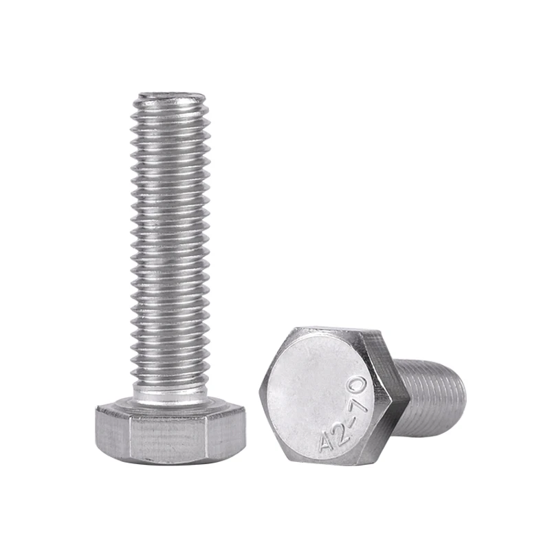 316 A2 A4 Hex Head Bolt Natural Color Negotiable Sizes M2 M3 M4 M5 M6 M8 M10 M12 Stainless Steel 304 Metric Thread