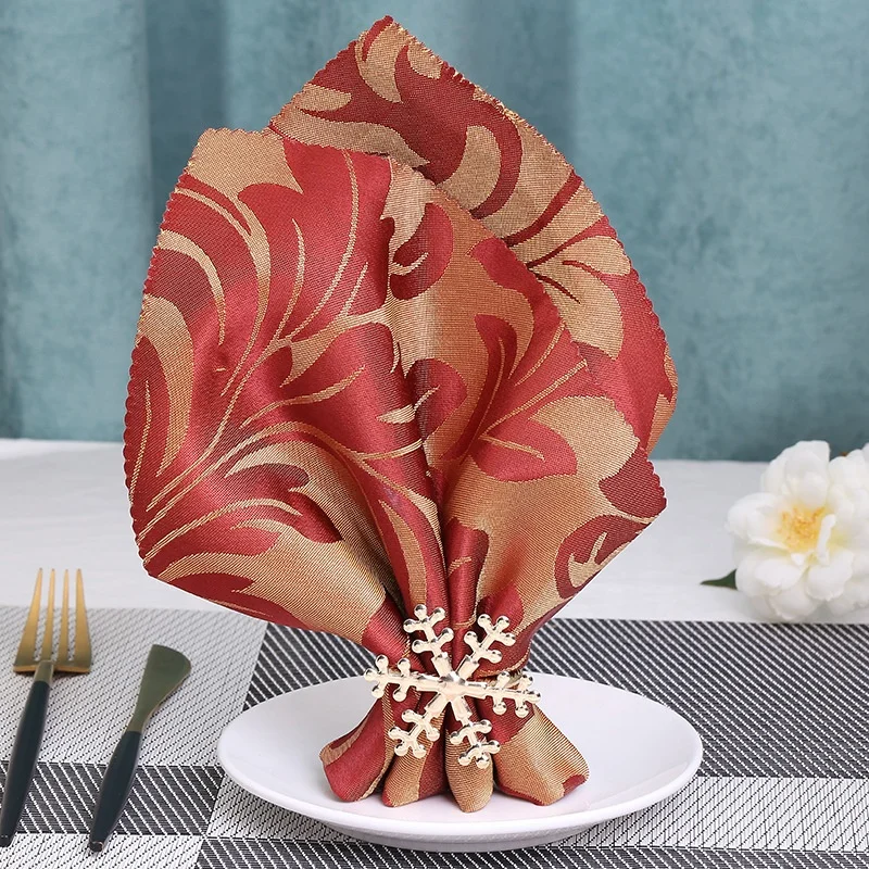 Christmas Napkin Ring Gold and Silver Custom Snowflake Style Napkin Holder Rings