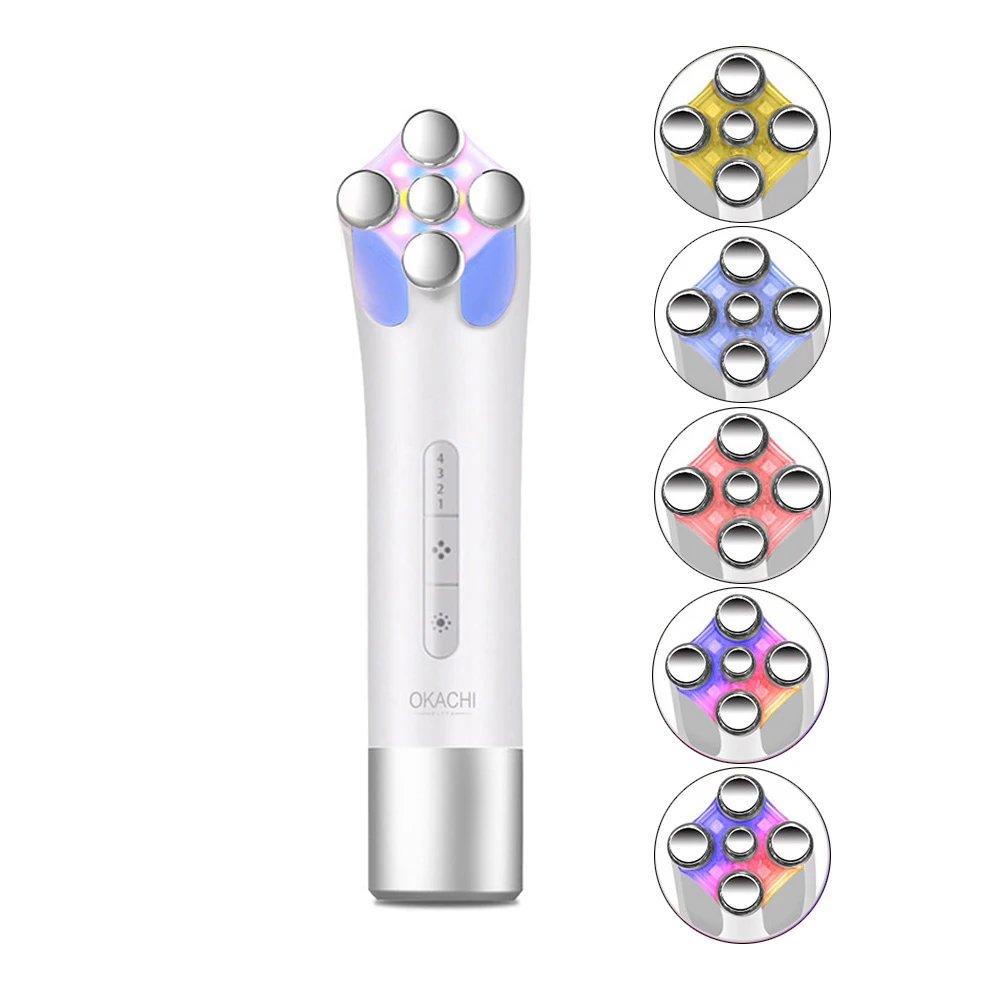 ems rf led light electric face massage machine vibration v face lift wrinkle remover ultrasonic facial massager