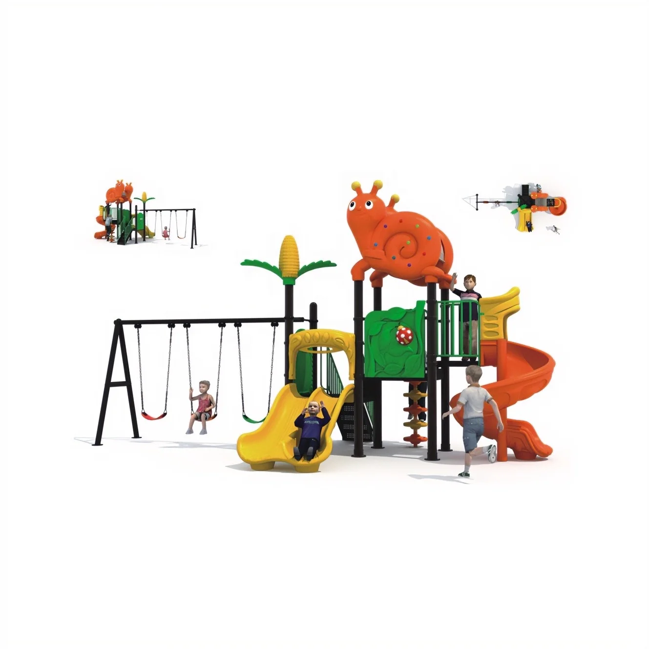 New Style Amusement Park Plastic Outdoor Slide Children Animal Shape Plastic Slide Playground Equipment Customized for Kids
