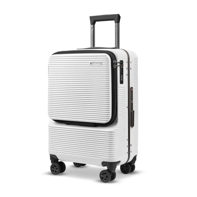 High quality Minis Aluminum frame luggage Business trip suitcase with front open pocket.