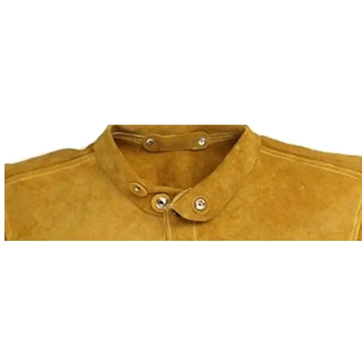 Big yellow leather welding caps made of premium quality cow split leather