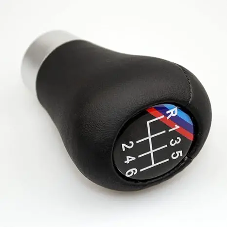 Hot Selling Gear Shift Knob fits for BMW  E36 E46 E34 leather wrapped leather handball 5  files  oblique mark manual gear block