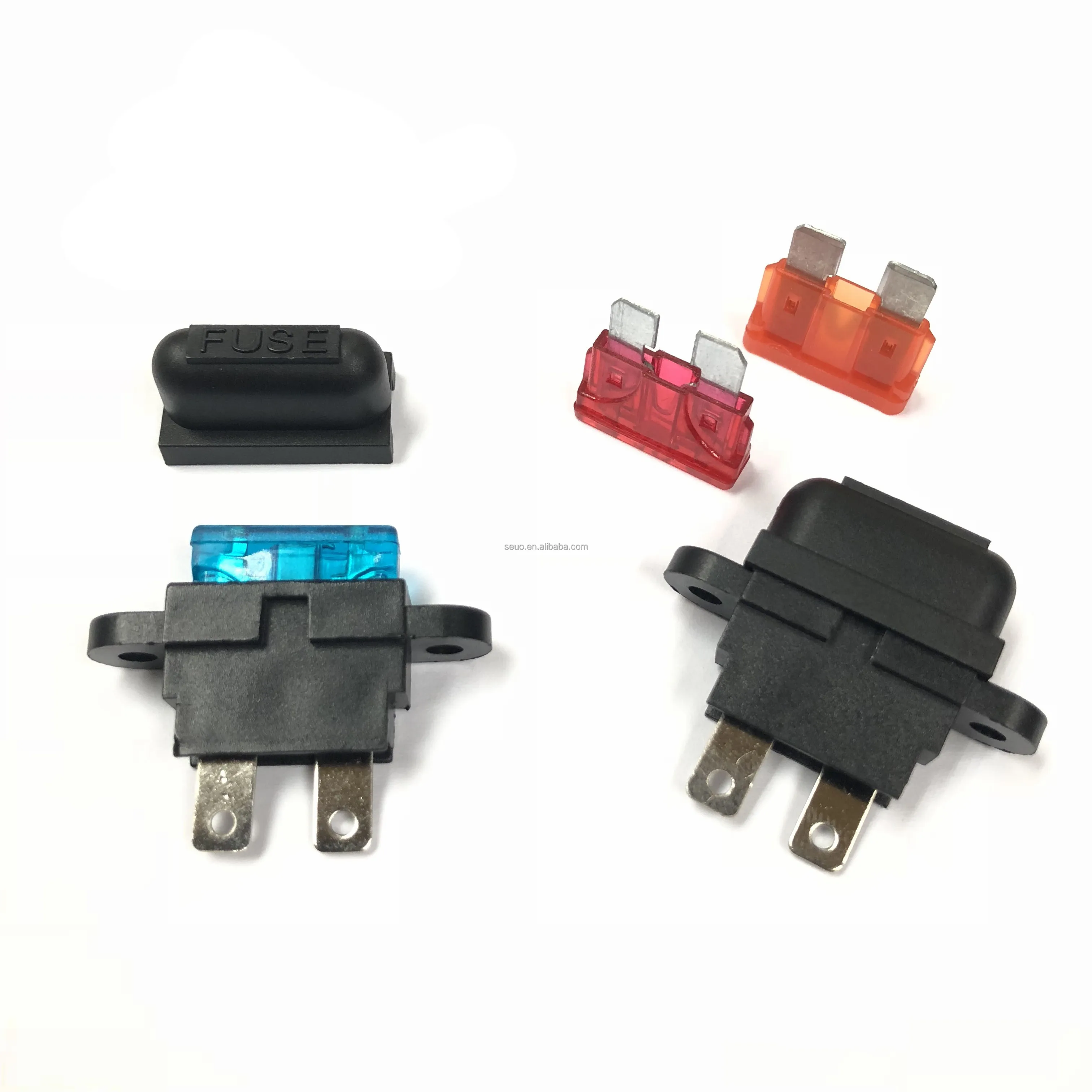 Wholesale high quality panel mount fuse holder PCB Fuse Holder With Cover With Fixed Hole ATO / ATC inline pcb fuse holder