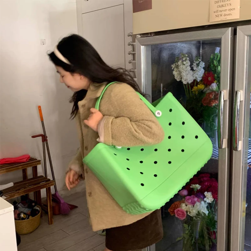 Wholesale Simply Southern XL Hand Tote Silicone Beach Bag Simply Southern Dot Pattern Bogg Bag Bog