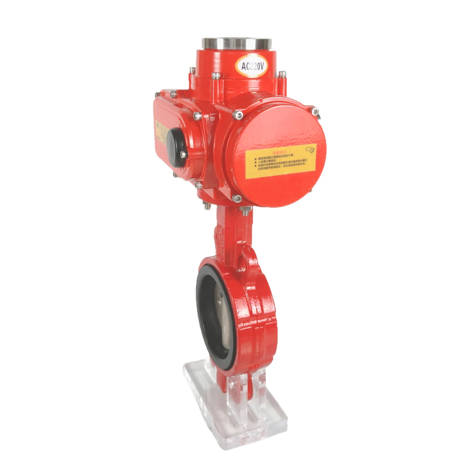 220VAC electric actuator with good look stainless steel butterfly valve