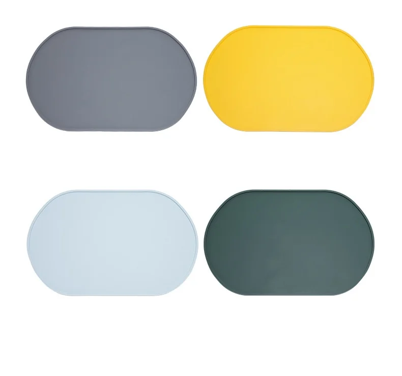 Floor Non-Skid Waterproof Dog Water Bowl Tray Easy to Clean Pet Place Mat Cat Food Mat Silicone Pet Feeding Mat