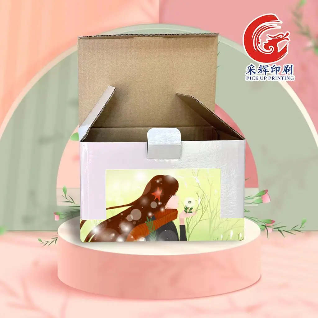 Изготовленная на заказ полноцветная гофрированная доставка Почтовая складная картонная коробка Гофрированная