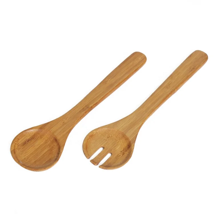 Natural Wood Salad Spoon Fork Wooden Utensils Large Spoons Salad Servers Cooking Kitchen Tools