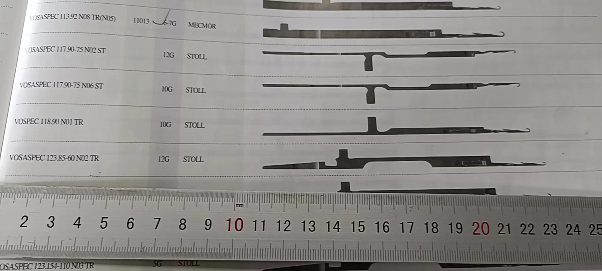 Stoll 12GG knitting machine needles VOSA-SPEC 123.85-60 02