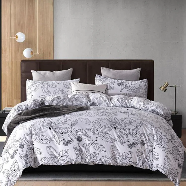 Line design and marble pattern printing  100% polyester bed sheet with pillow case bed set