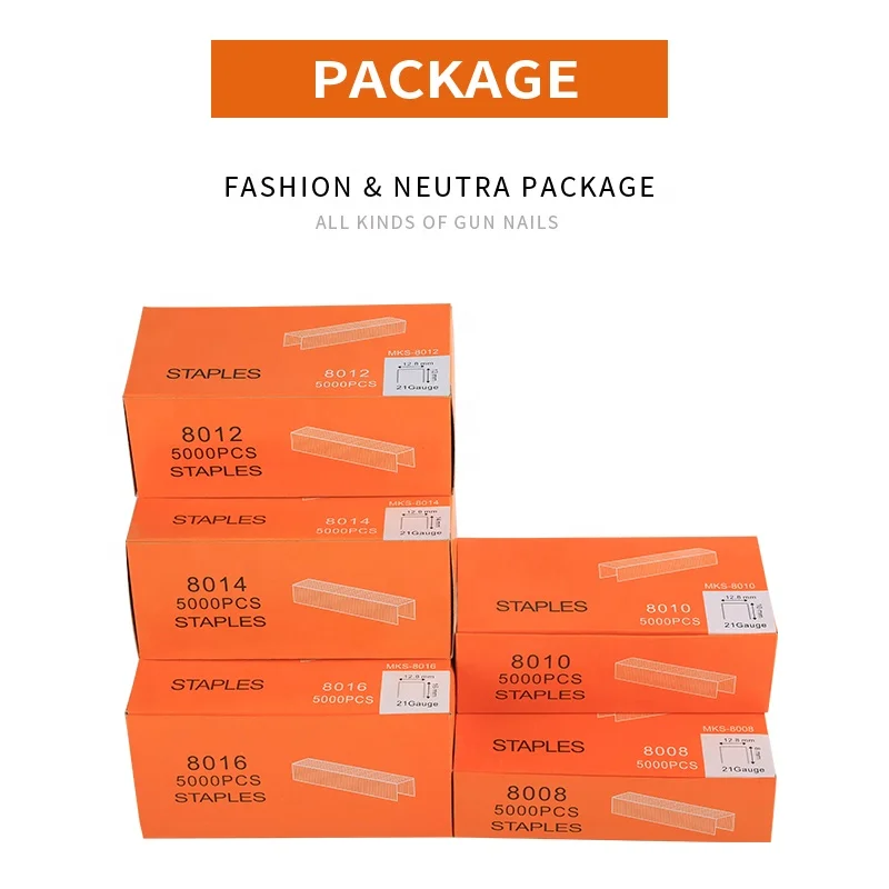 XINYI 21Gauge 80 series furniture sofa stapler pin 8006 8008 8010 8012 8014 8016 steel staples