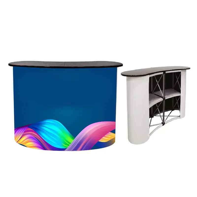 Factory Price Foldable Aluminum Pop Up Trade Show Table Display Stand Push Up Counter