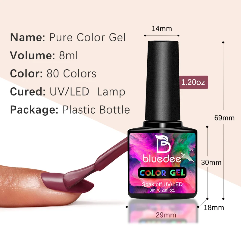 Factory Wholesale 8ml Thinner Color UV Nail Gel Polish Bottle Customized Label for Salon Use Offering OEM/ODM Services