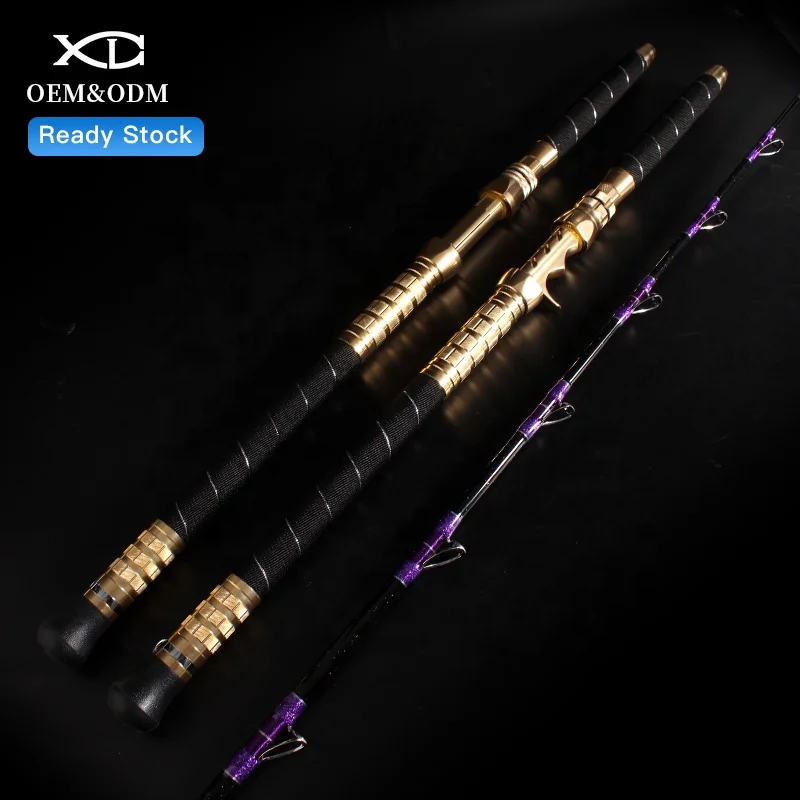 Big game 180cm 1.5 sections 6ft carbon fibre heavy trolling rods high carbon deep sea saltwater boat fishing rod
