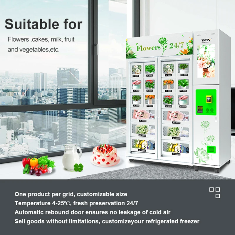 TCN Automatic Locker Vending Machine Refrigerated Fresh Flower Vending Machine