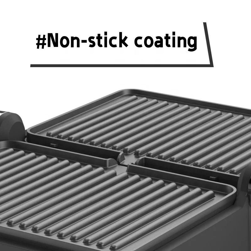 Temperature adjustable electric contact grill stainless steel contact grill panini grill