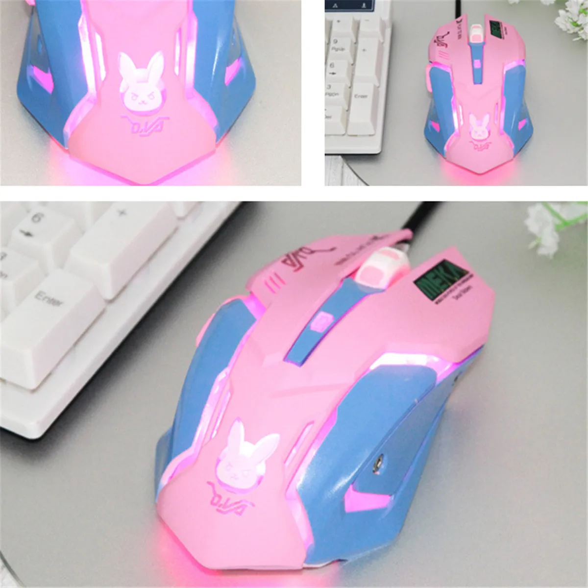 Игра Overwatch D.va розовый жнец милости Гэндзи электронные спортивные подзарядкой от USB Проводная Мышь для игр так и