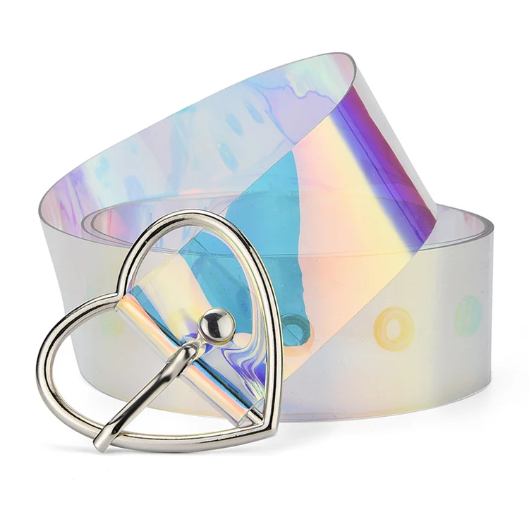 Manufacturer made lover heart zinc alloy buckle belt high quality durable white pvc belt