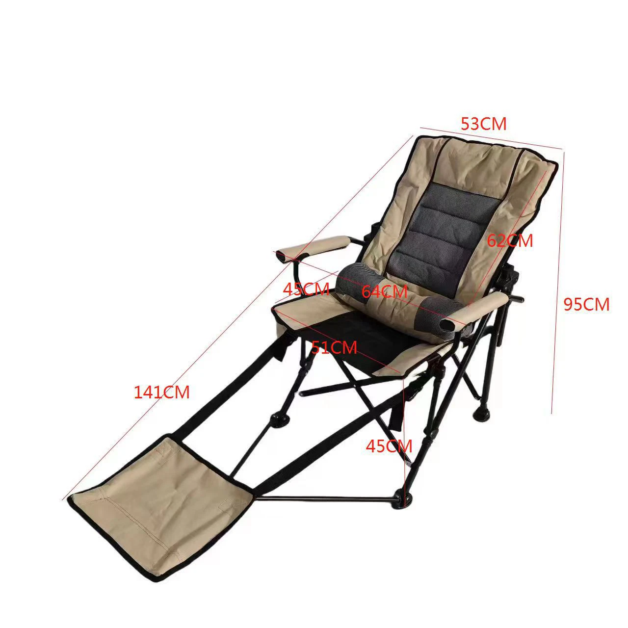 Customized Multifunction Portable Adjustable Backrest  Outdoor Folding Fishing Camping Beach Chairs With Foot Rest
