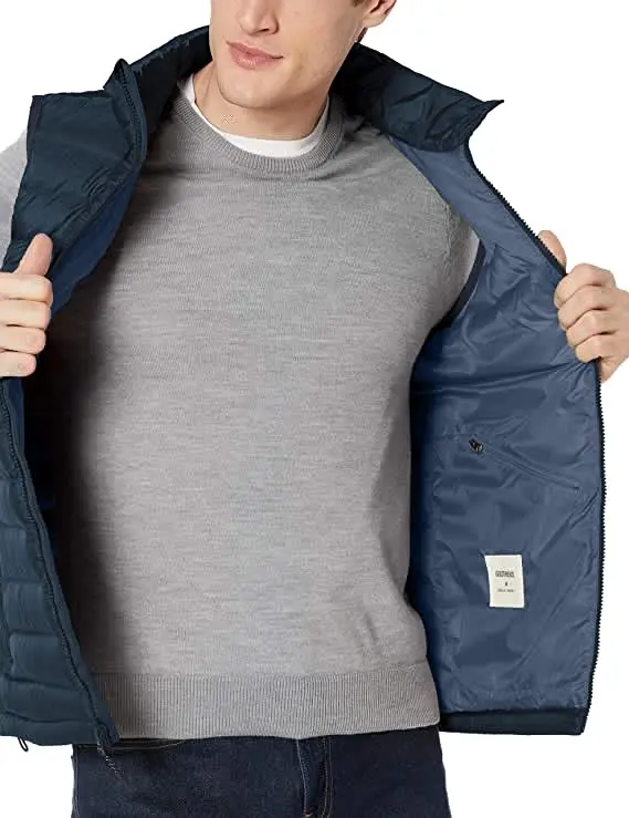 Wholesale Puffer Down Vest Men Winter Down Vest Cardigan Hooded Down Jacket Vest