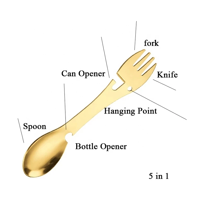 Spork Of Steel Utensils Set Proof Travel Spork Camping Spork 5 in 1 Camping Cutlery
