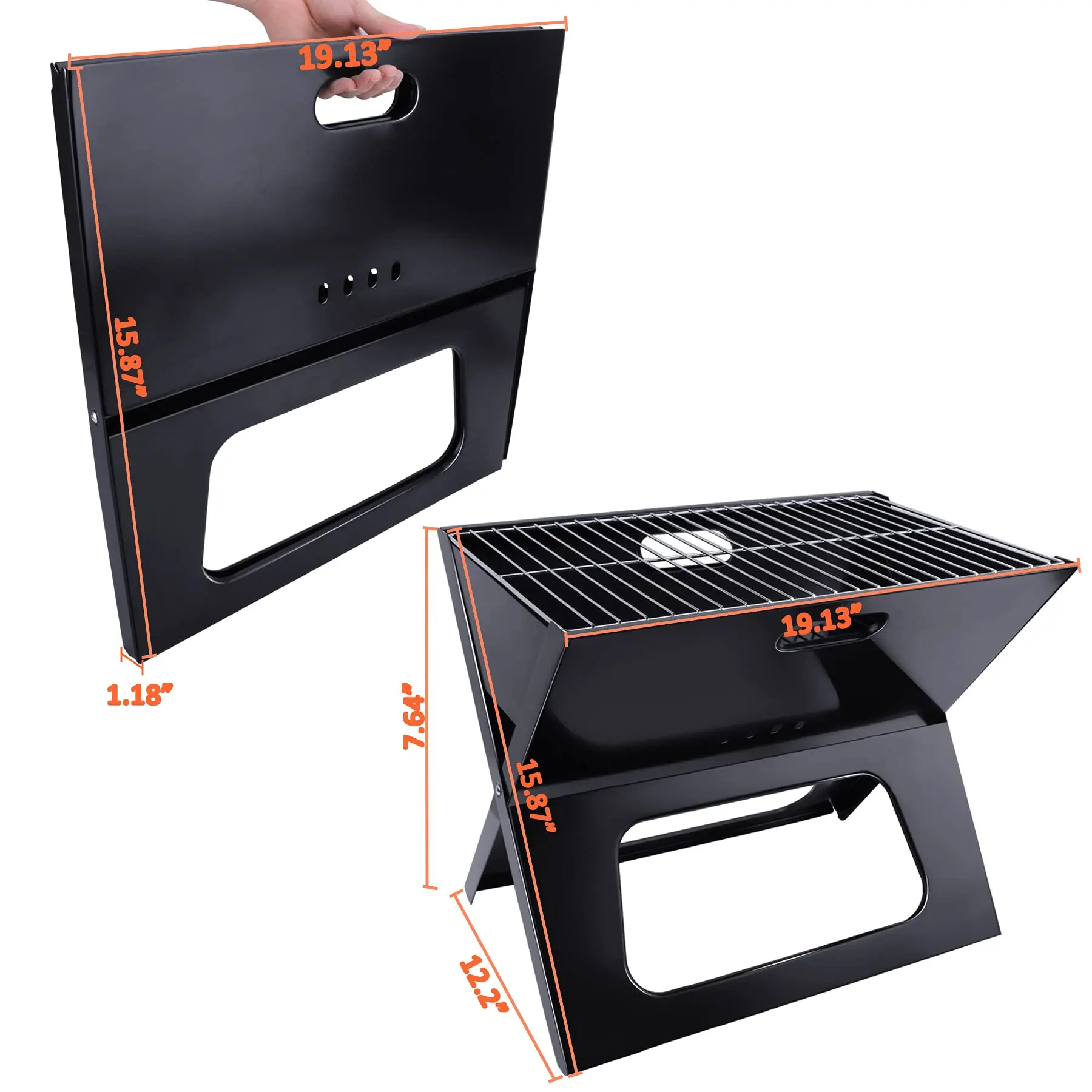 Portable Mini BBQ Charcoal Grill Disposable BBQ Portable Charcoal Grill for Camping Outdoor BBQ Camping