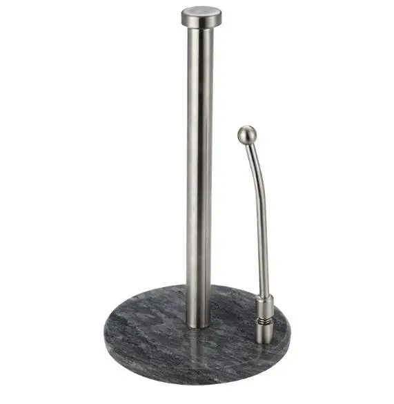 New SUS Standing Marble Paper Towel Holder, Kitchen Paper Towel Roll Holder for Bathroom Kitchen Countertop with Marble Base