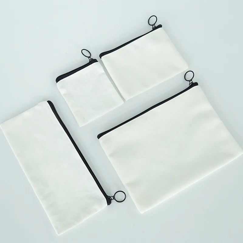 2024 New Blank pencil pouch DIY sublimation Pure white cosmetic bag factory wholesale Canvas Purse