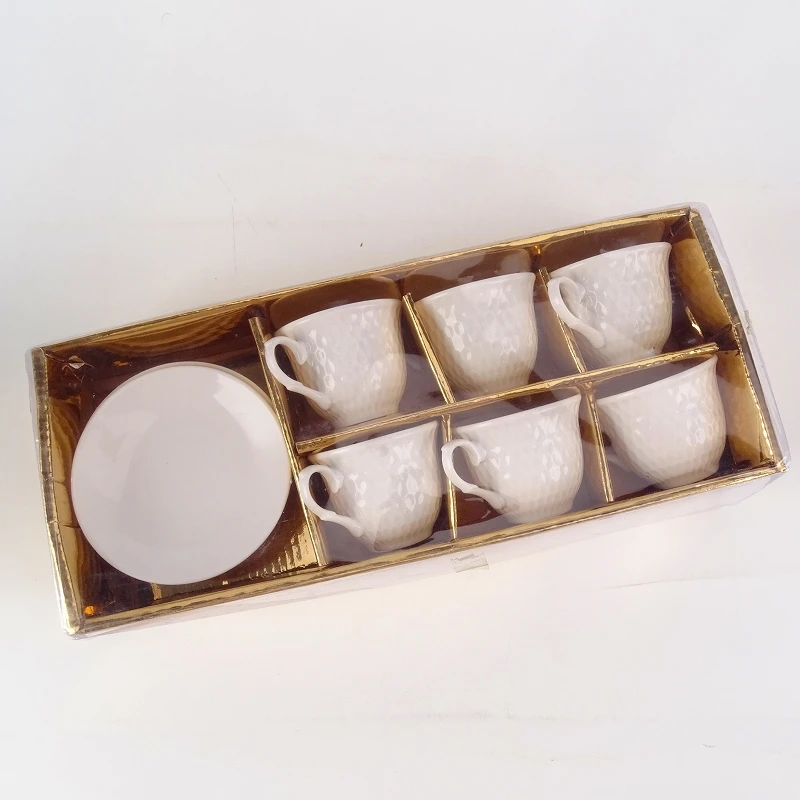 2020 Cheap 80cc arabic custom design ceramic porcelain coffee cup set