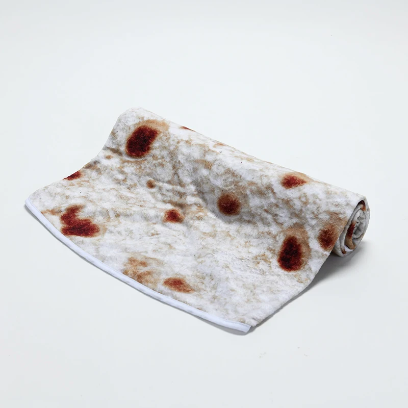 2021 High Quality Burritos Tortilla Blanket Round Throw Novelty Food Pizza Blanket for Adult