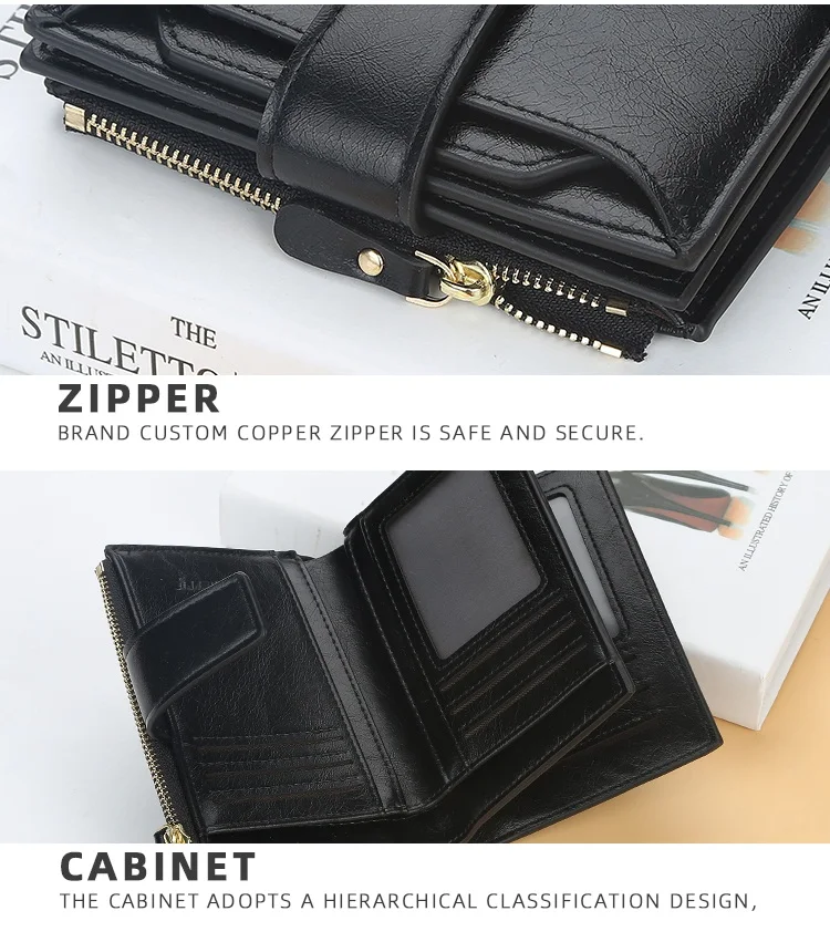 New Style Fashion Hot Sale  Large Capacity Multifunctional Short Zipper Clutch Wallet For Women,Lady Coin Purse wholesale 2019