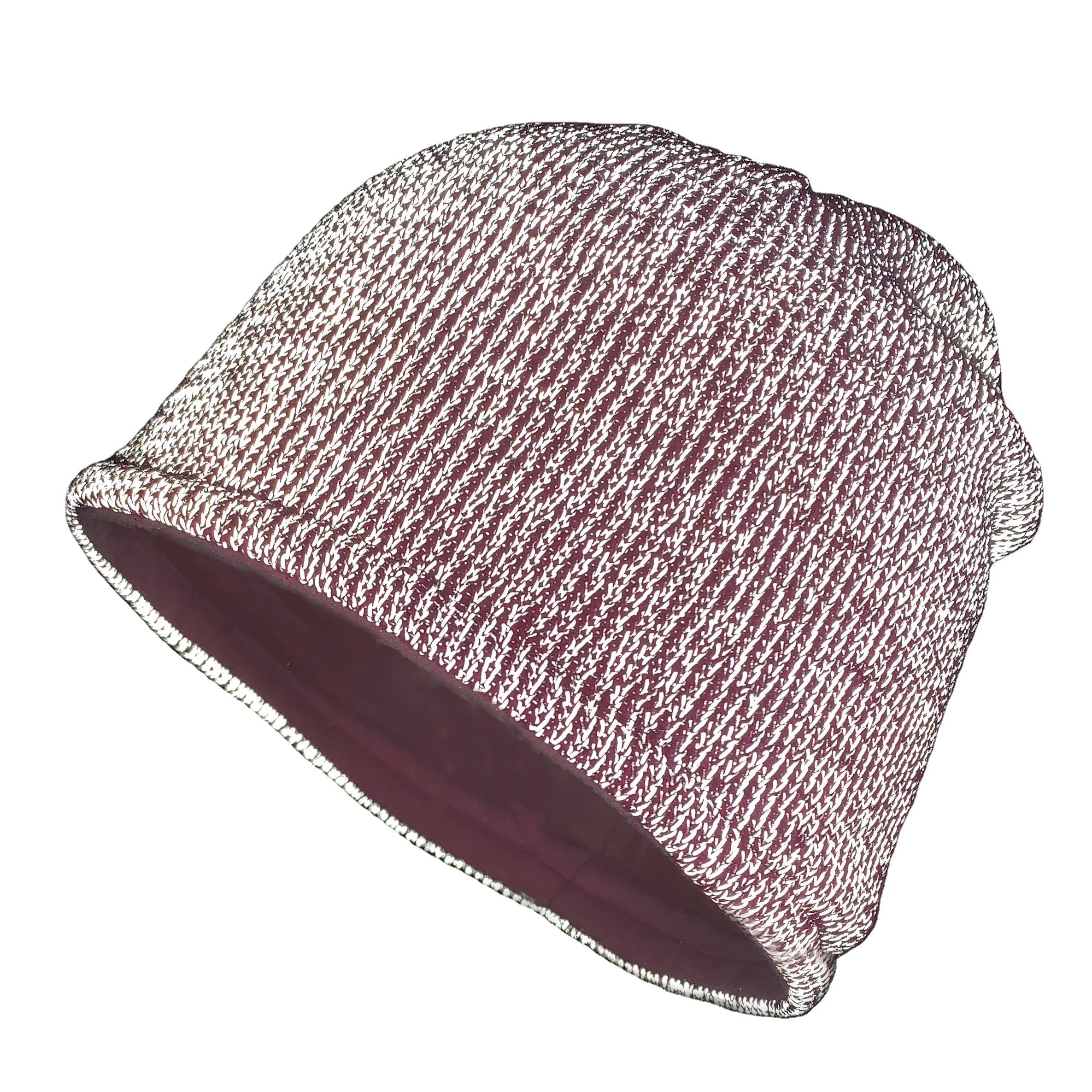 MIO new arrival unisex custom reflective beanie winter warm safe stretching polar fleece lining glow in the dark  knitted hats