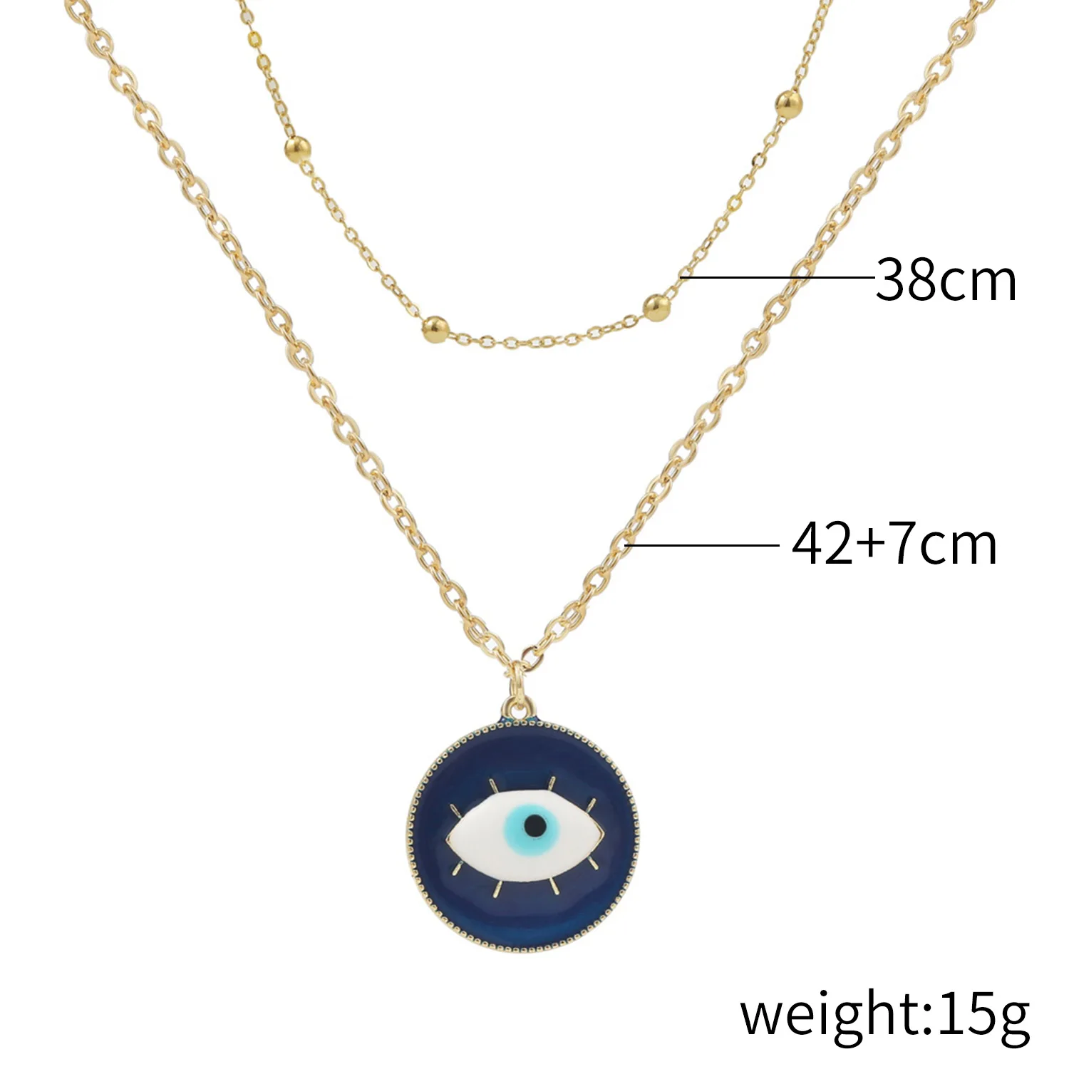 BELLEGIRL Europe and American new fashion necklace wholesale  hot sale hip hop Angel eye pendant necklace jewellery