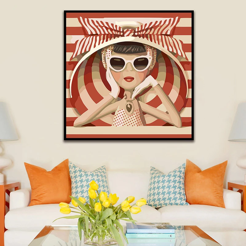 High quality wholesale cartoon cute abstract oil painting canvas prints wall art pillar painting designs home decor