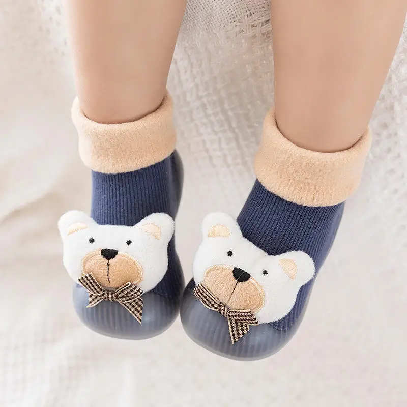 Pink Little Dragon Walking Shoes Preschool Soft Sole Anti slip Socks Cute Thickened Floor Socks