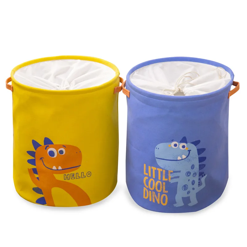 Children Kids Baby Toys Cotton Laundry Basket with Handles Washing Clothes Hampers Printing Cute dinosaur Storage Bag