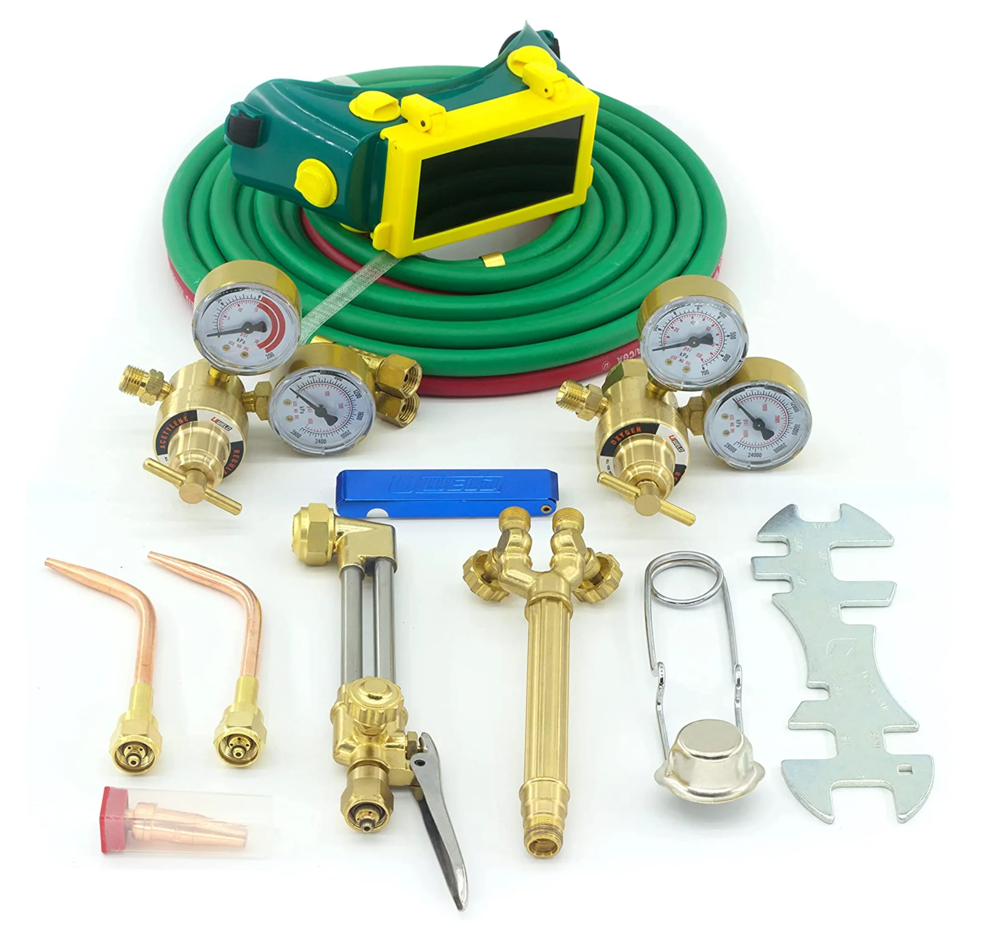 2022 Uweld New Portable Gas Cutting Set with Wheel Oxygen Acetylene Weld Torch Tank Kit