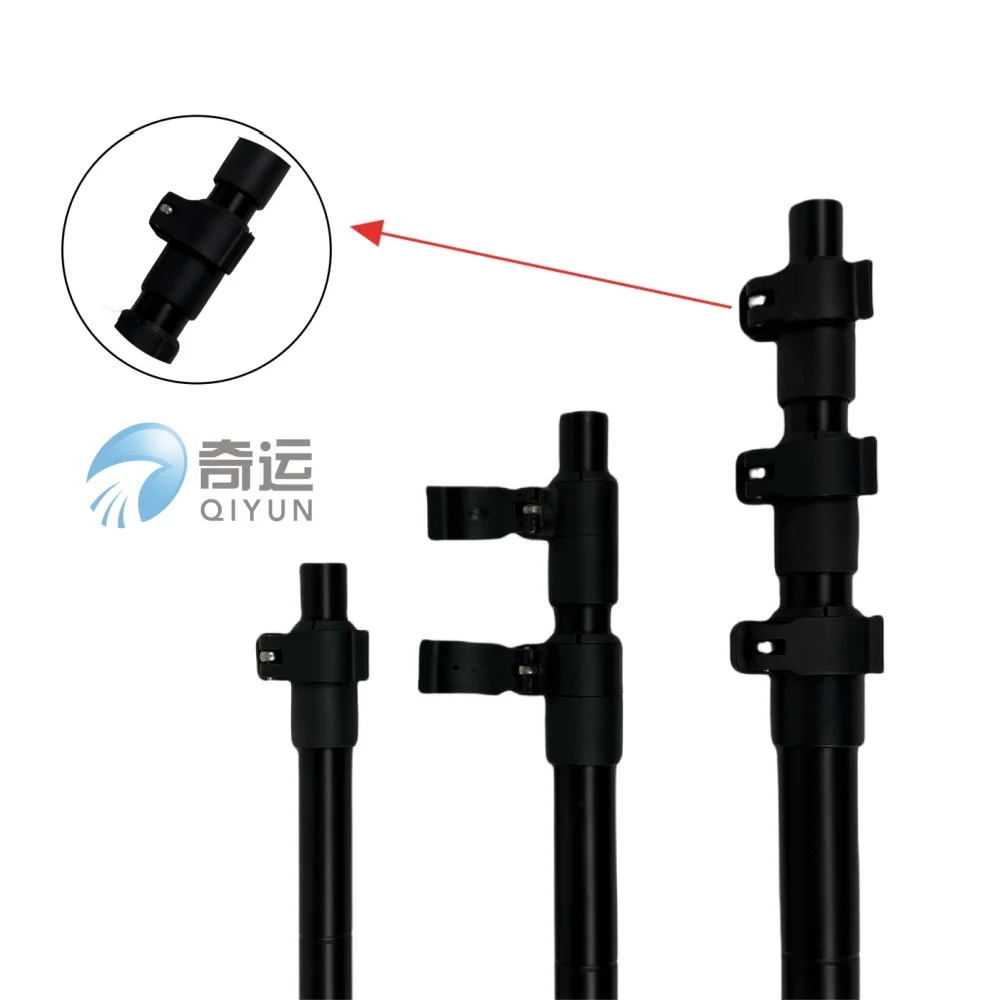 Qiyun Strong Heavy Duty Adjustable Aluminum Extension Handle Telescopic Pole with Threaded Tip Fit for Brush Broom Mops