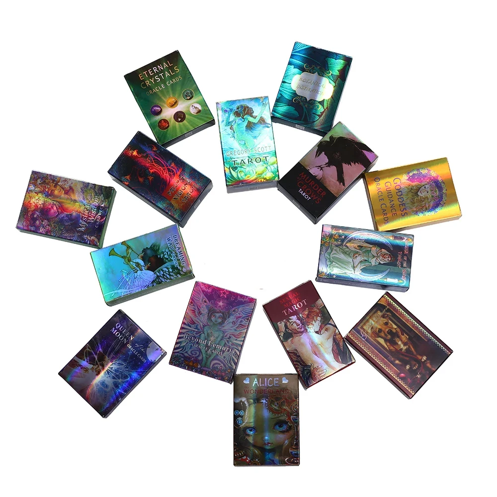 
 Holographic Waite Tarot Deck Oracle Cards Family Party Playing Cards for Adults and Children Funny Dobble Divination  