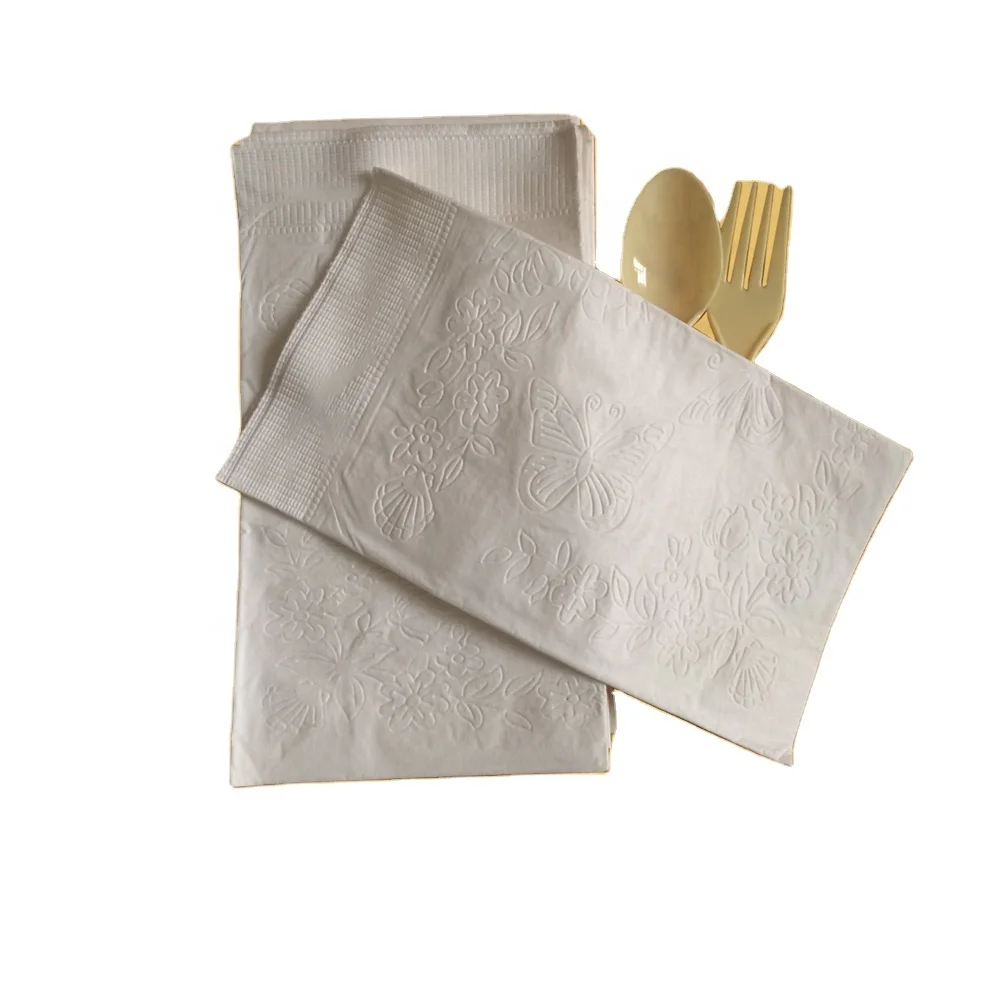 Disposable 15*17inch Dinner Napkins White Paper Napkin Factory