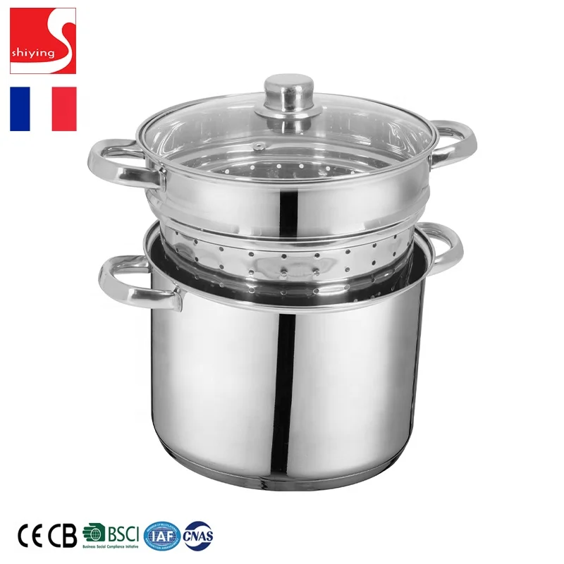 Factory Supply Stainless Steel Cookware 3 Layer Corn Food Steamer Pot