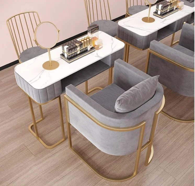 small beauty salon nails technician work tech table and chair set manicure table Sale for nails application