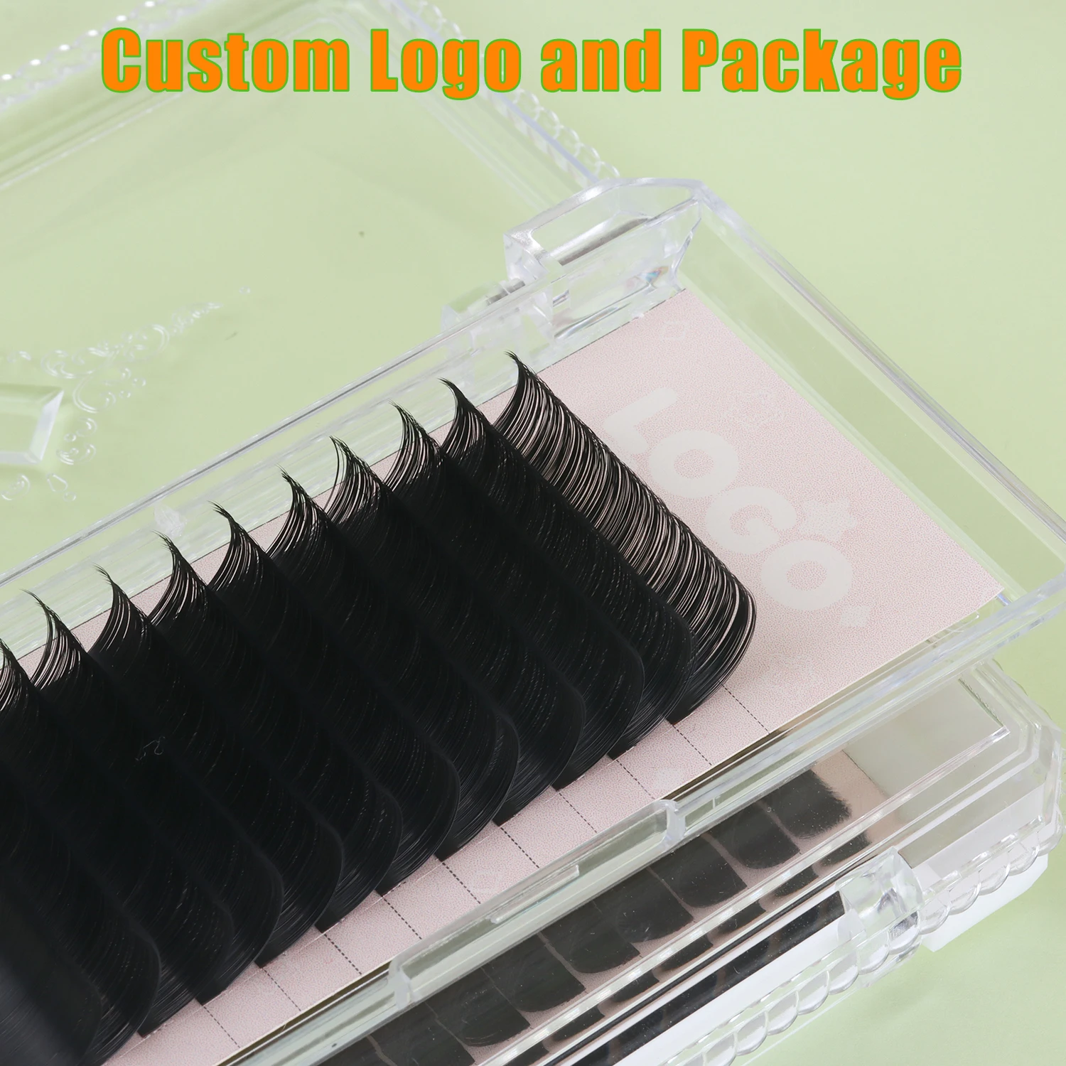 Factory Price Flat Ellipse Lashes Extension 0.25 Trays 0.18 Pbt Fiber Eyelash Trays