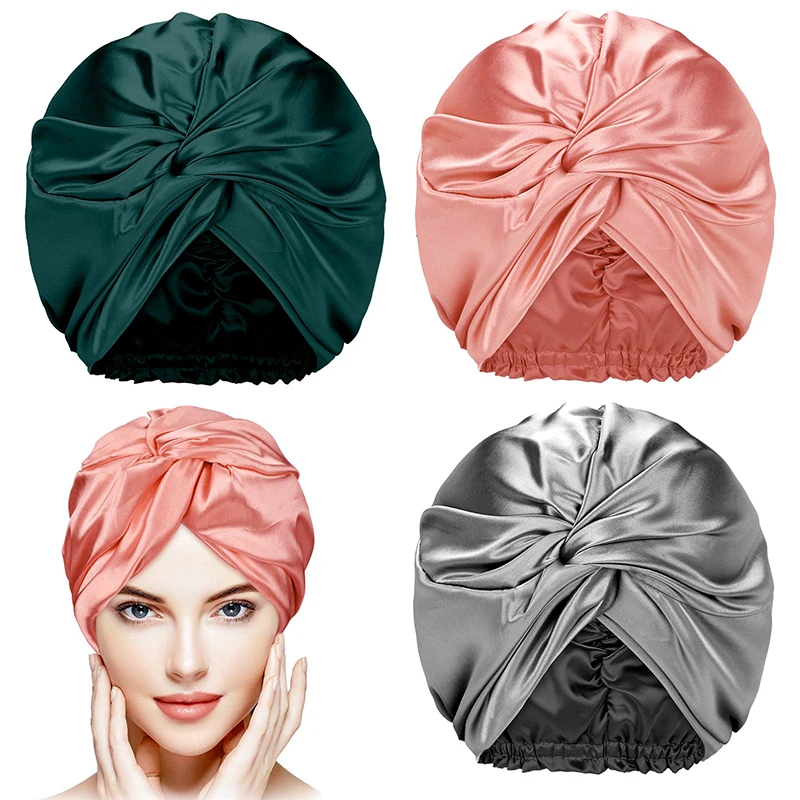 22mm/19mm Silk Hair Bonnet Double Layer and Hair Silk Reversible Bonnet Silk Bonnets for Women