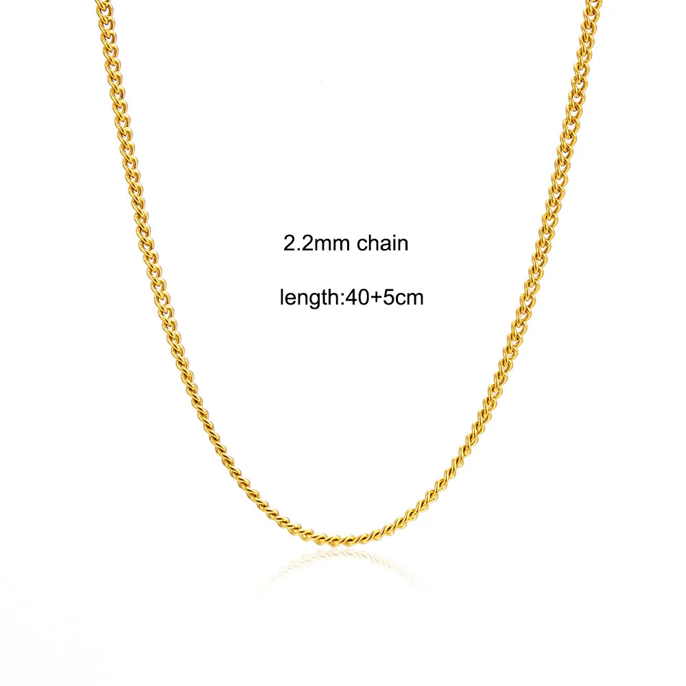 Fashion Waterproof Stainless Steel Gold Chain Necklace Bead Snake Paperclip Cuban Chain Choker Necklace