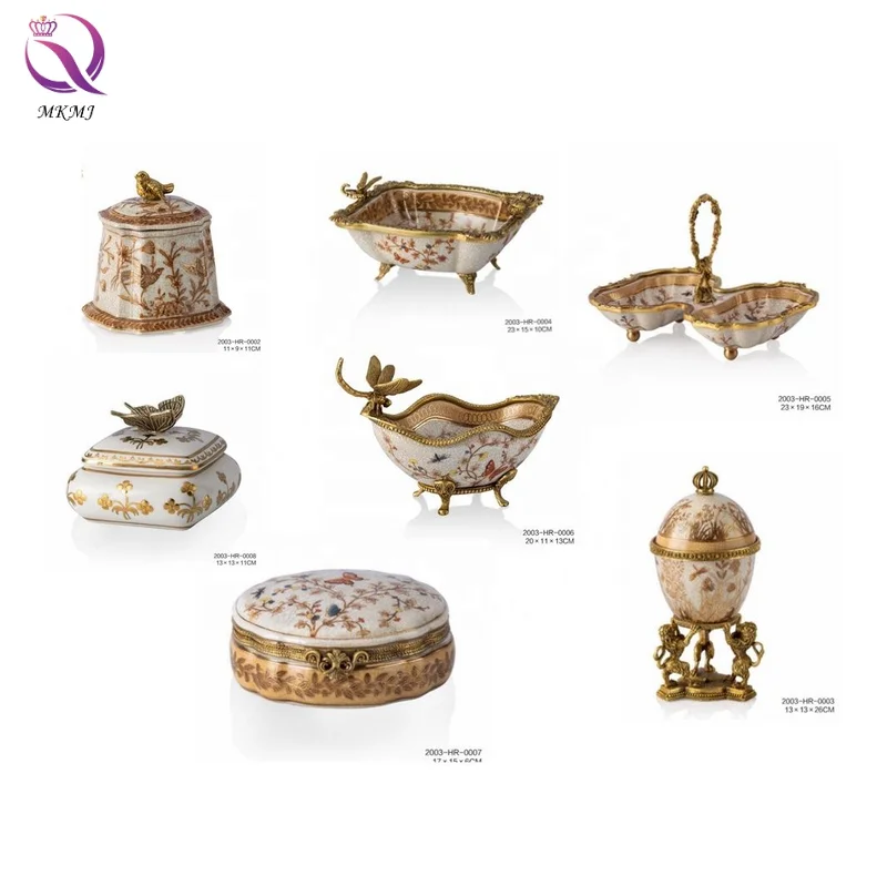 Guangzhou China high-grade hand-painted  jewel case storage box Small dishes accessories for bedroom home decoration