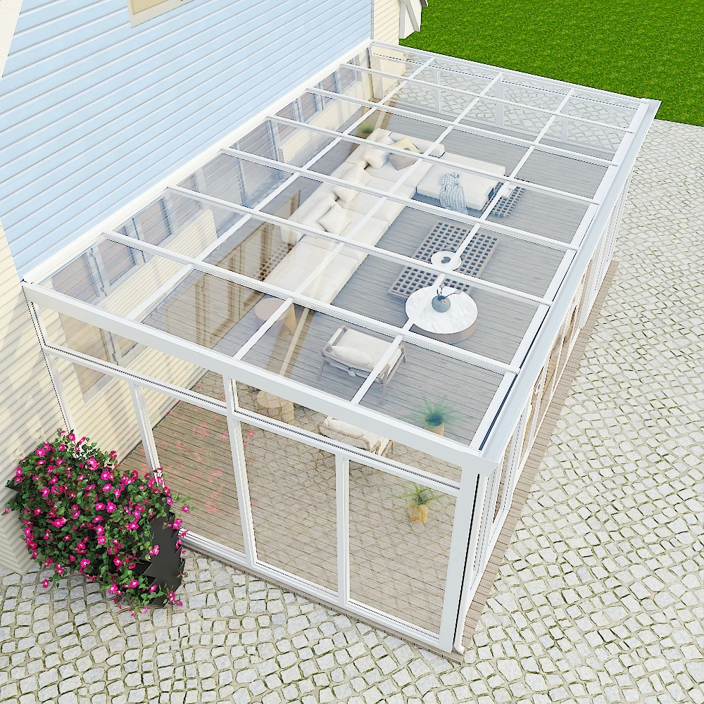 Wall partition glass sun room Leisure and enjoyment glasshouse Modular Prefabricated Glass House Sunroom Container Home