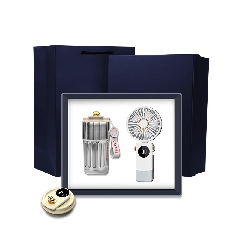 New Customized Promotional Business Bank 450ml Mug 1200mAhfoldable fan Gift Corporate Gifts Set